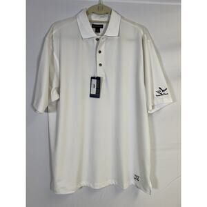 Mens Golf Polo Shirt Medium Sakmann White Pullover Golf